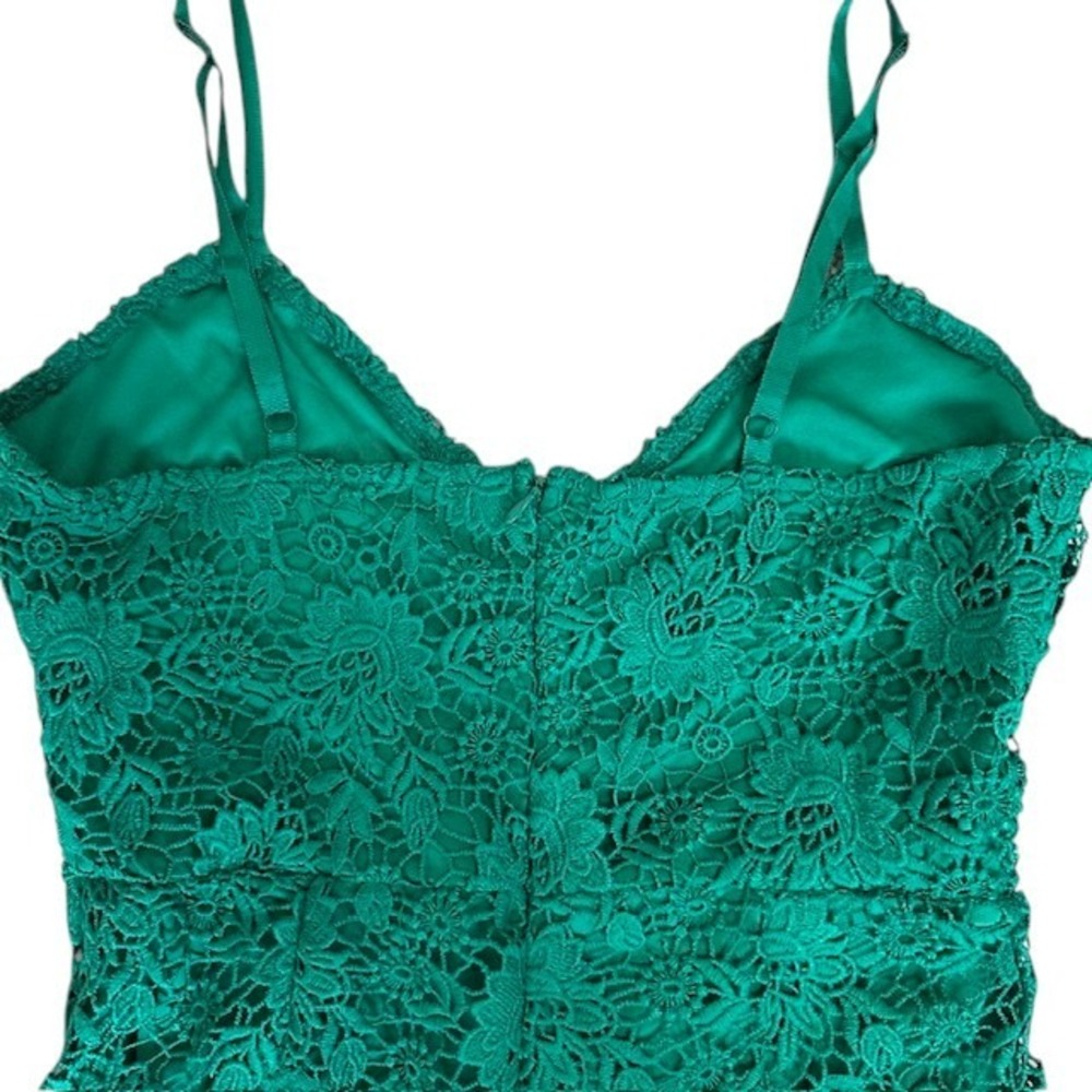 Jack by BB Dakota‎ Anthropologie Lace Romper Sleeveless Green V-Neck Size 4 - Picture 11 of 15